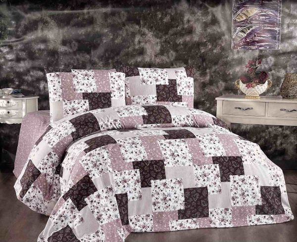 Постільна білизна Belizza фланель 160x220 Plaid Purple
