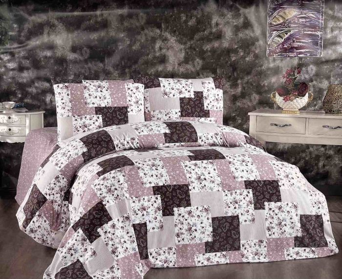 Постільна білизна Belizza фланель 160x220 Plaid Purple