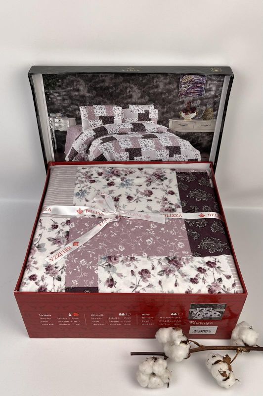 Постільна білизна Belizza фланель 160x220 Plaid Purple