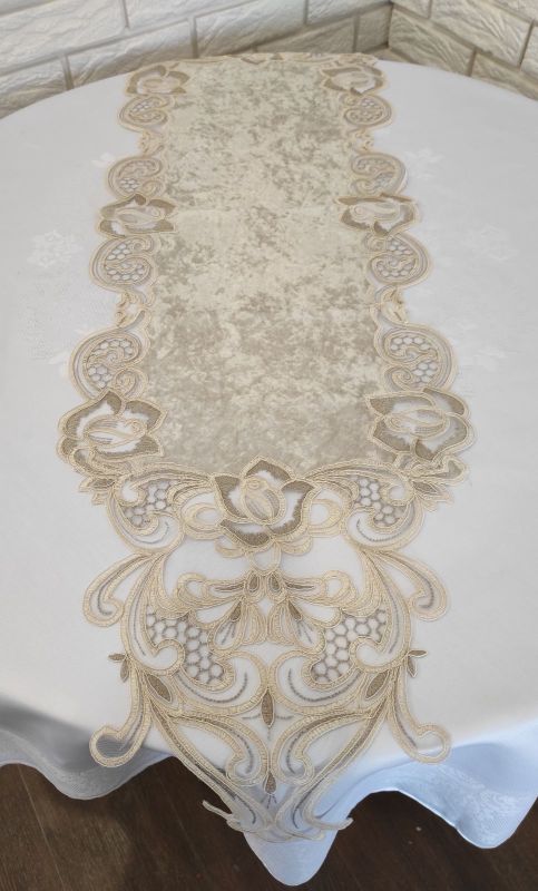 Доріжка велюрова Acme з мереживом 40*140 Rose Gold