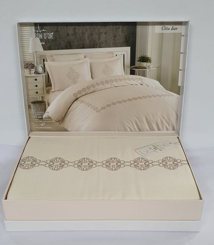 Постільна білизна Maison D'or сатин з вишивкою 200x220 Elita Dior Pink