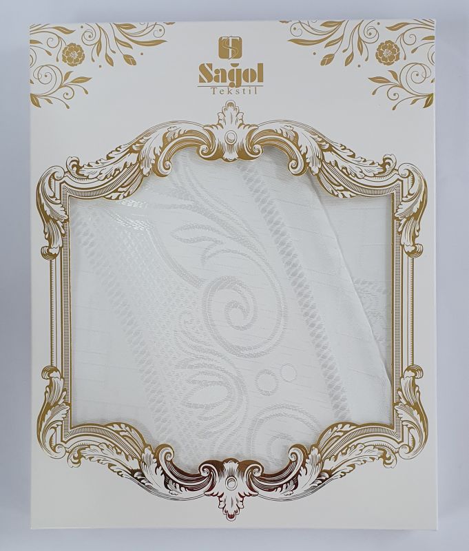 Скатертина Sagol тефлон 160x220 ovale Sgl-003 White в коробці *