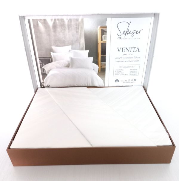 Постільна білизна Saheser Jacquard Vip Satin 200X220 Venita Ecru