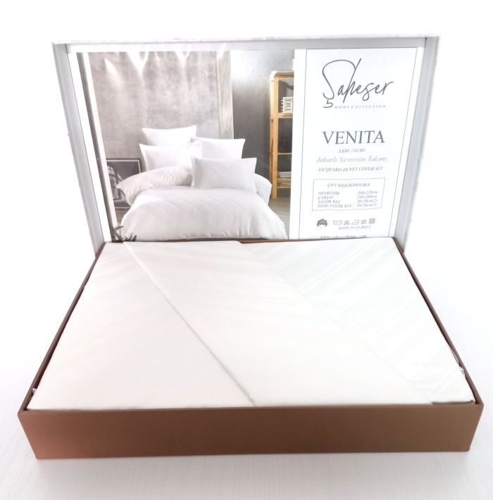 Постільна білизна Saheser Jacquard Vip Satin 200X220 Venita Ecru