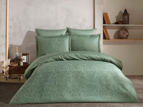 Постільна білизна Saheser Jacquard Vip Satin 200X220 Honey Yesil
