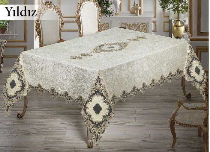 Скатертина Велюр Maison Royale 160x300 Yildiz Cream