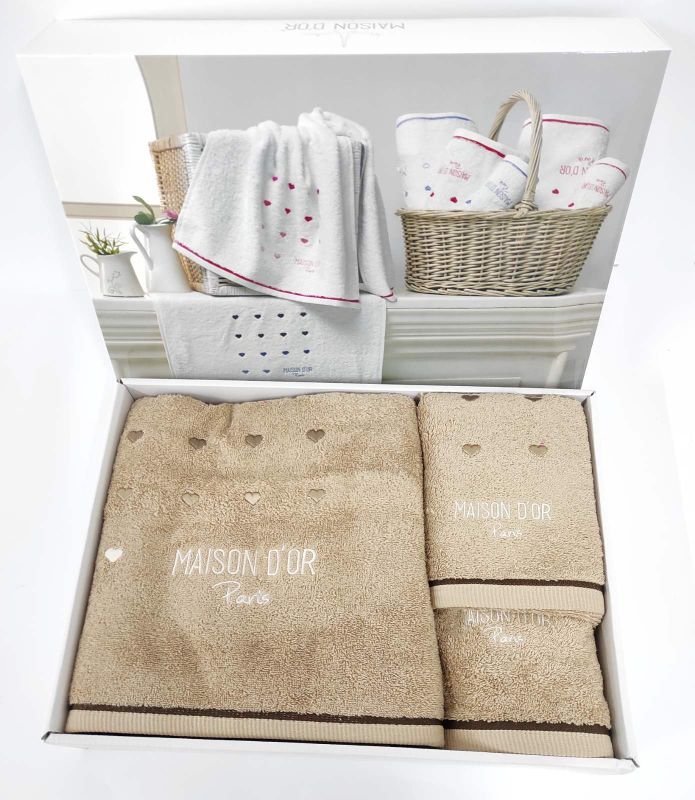 Рушники Maison D'or 3шт Candy Love Beige