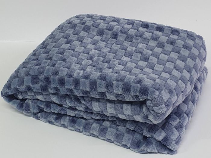 Покривало велюр шахмати 150х200 Blue