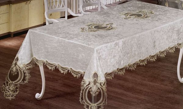 Скатертина велюр Sagol 160х220 IREM Krem