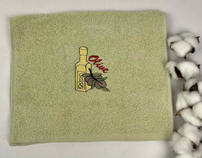 Махровий кухонний рушник Happy cotton 30х50 Olive Light Green