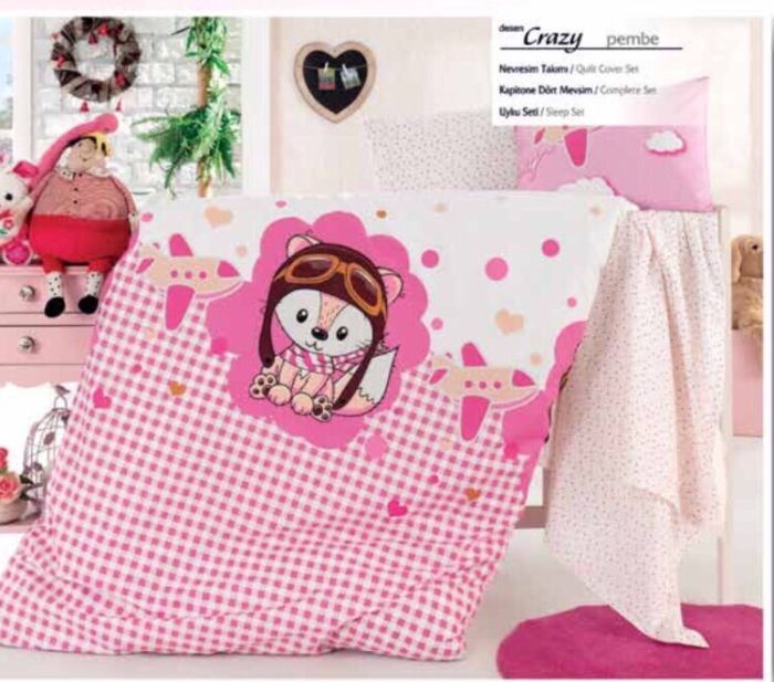 Постільна білизна Altinbasak ранфорс 100x150 см Crazy pembe