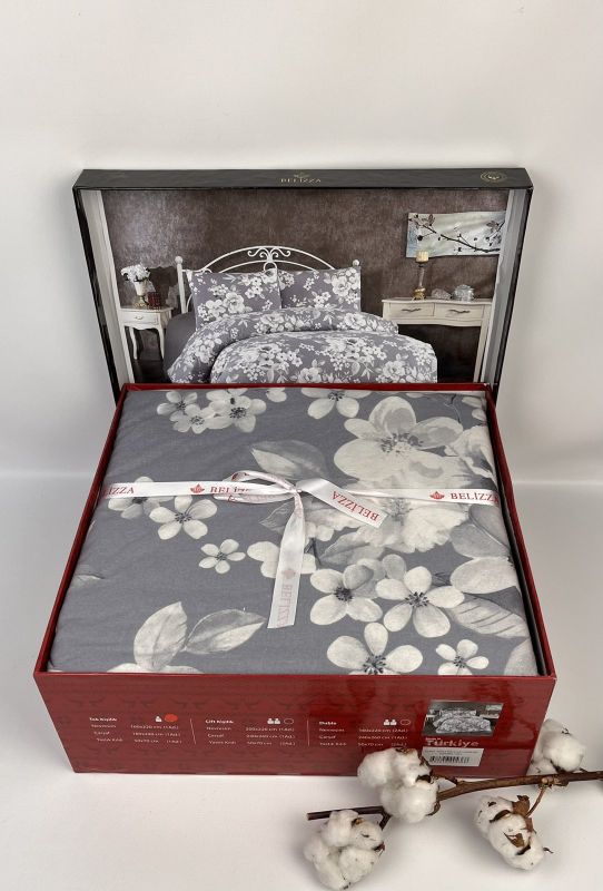 Постільна білизна Belizza фланель сімейна Daffodil grey