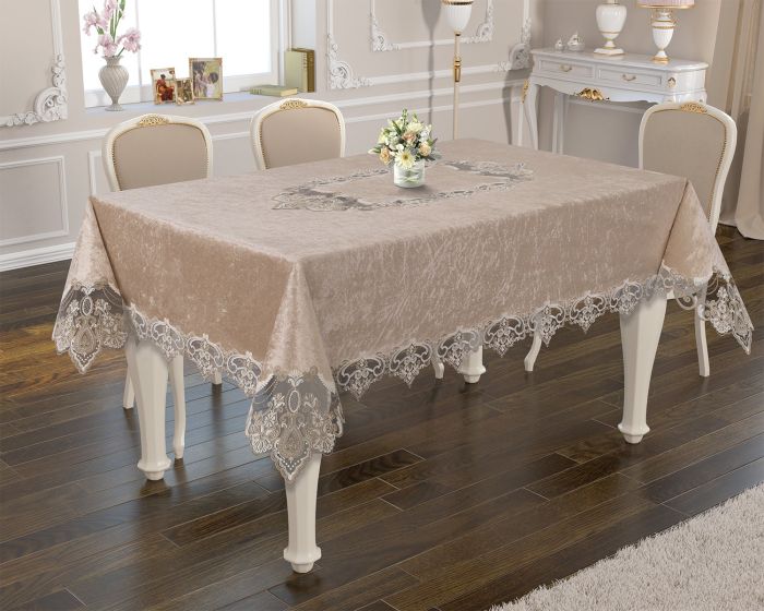 Скатертина Велюр Acme Tekstil 160x300 Melisa Capiccino PVS