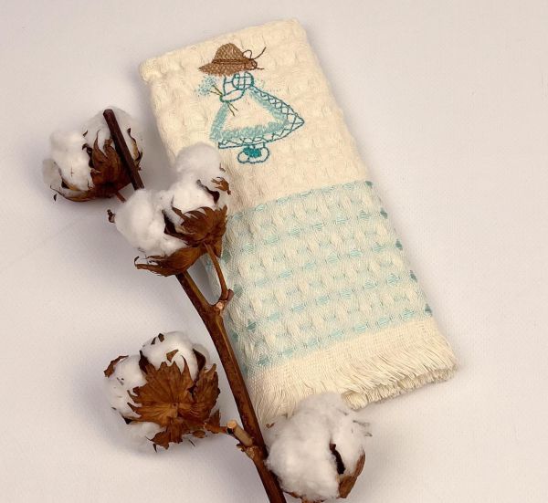 Вафельний кухнний рушник 45х65 Girl Light Blue