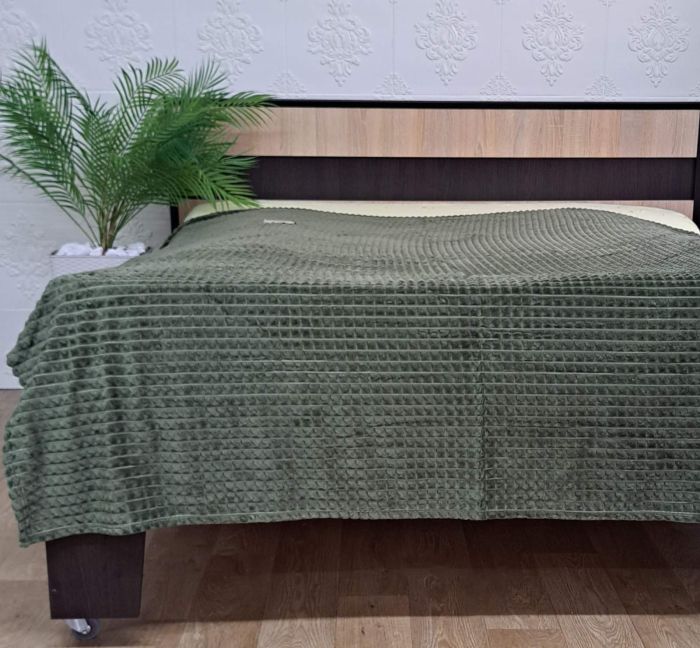 Покривало велюр без упаковки 160х210 Green (1661)
