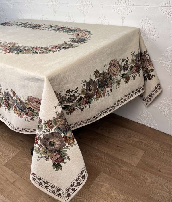 Скатертина велюрова Sagol 140x180 St-128 Krem