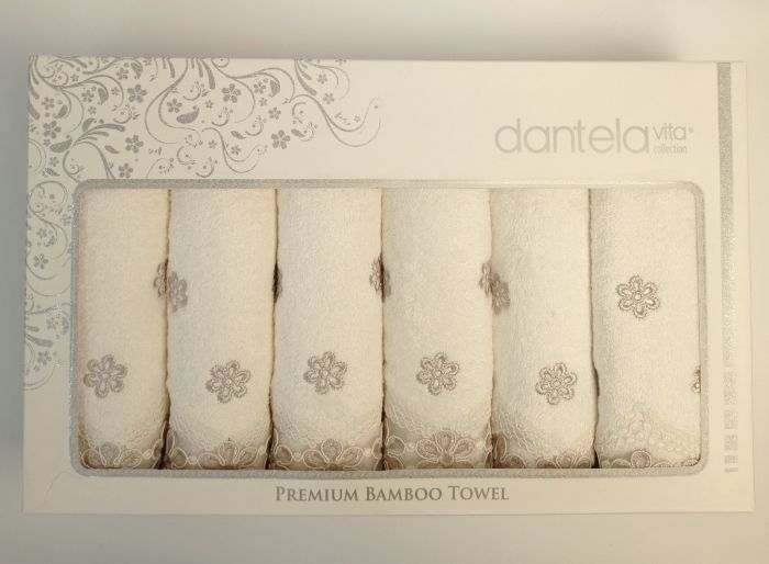 Набір рушників 6шт Dantela Bamboo Fransiz 5900 Krem
