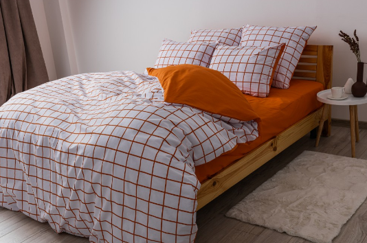 Комплект постільної білизни "Happy Sleep"півтораспальний (TERRACOTA Check 50*70)