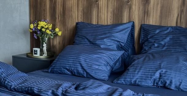 Постільна білизна страйп-сатин LeLIT 200х215 Синій SS-3022
