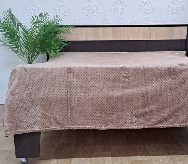 Покривало велюр без упаковки 200х220 Light  Brown (1182)