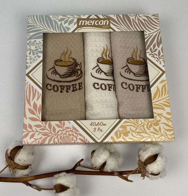 Набір вафельних рушників Mercan 3шт Coffee-2