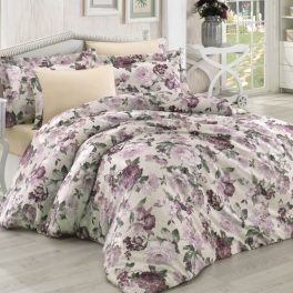 Постільна білизна Issihome сатин жатий-шовк  200*220 Flower Garden 108