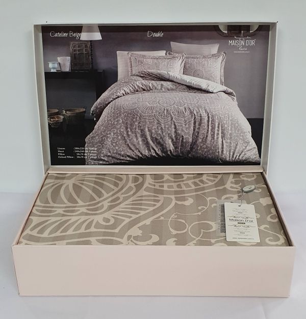 Постільна білизна Maison D'or сатин 200х220 Cateline Beige