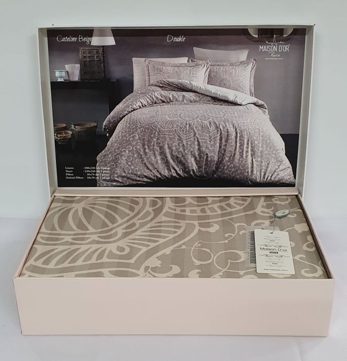 Постільна білизна Maison D'or сатин 200х220 Cateline Beige
