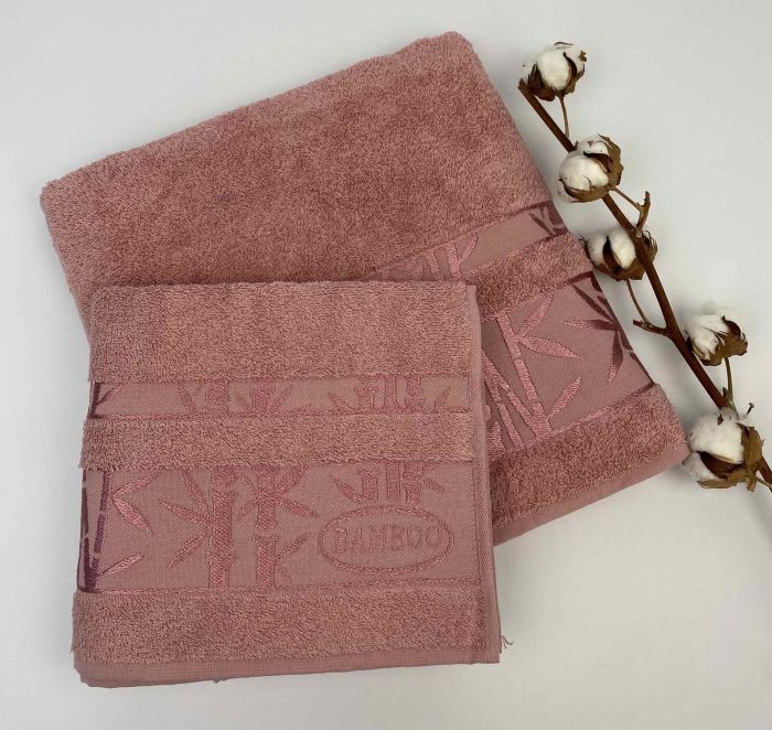 Набір рушників 2 шт Bamboo-1 Dirty- Pink