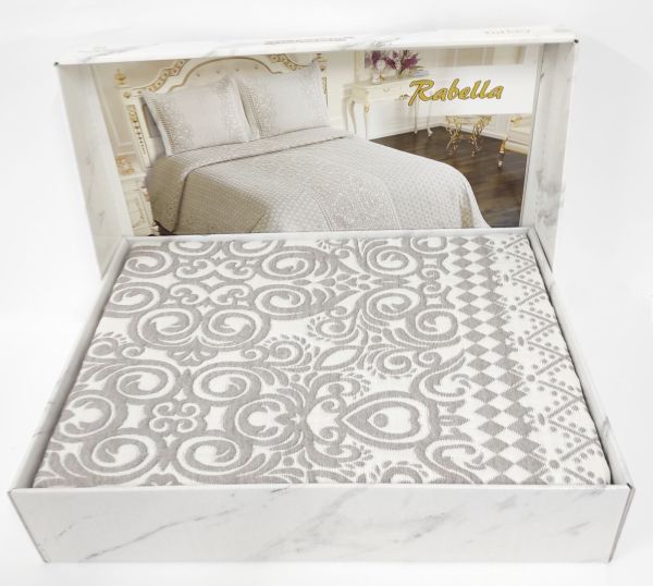 Покривало My Bed Жакард 240x260 з наволочками Rabella Grey