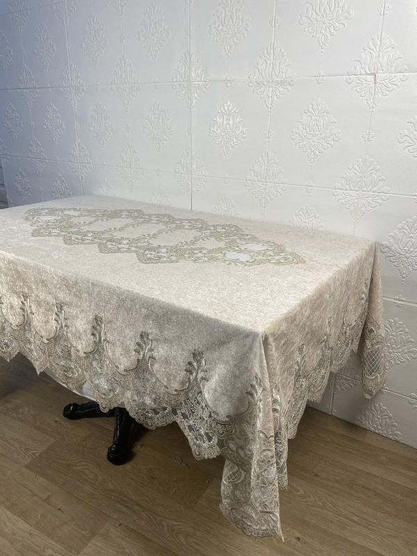 Скатертина Велюр Acme Tekstil 160x300 Lisa Cappucino PVS