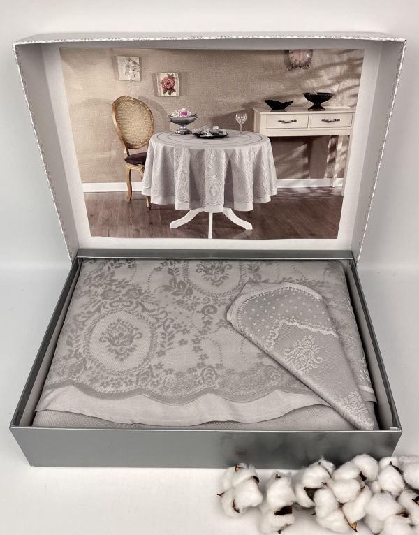 Скатертина Set Maison D'or Q180+Q170+6pcs+6psc Marinella T.Cloth Grey