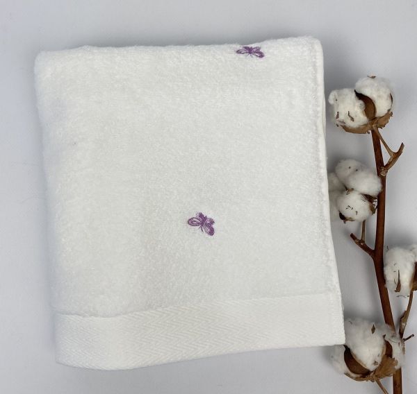 Рушник Maison D'or Butterflies 50x100 White/Dark lilac