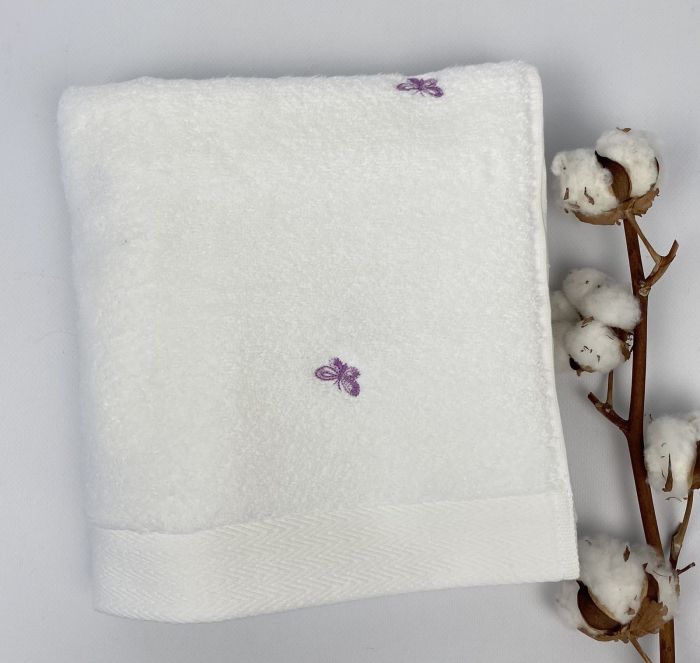 Рушник Maison D'or Butterflies 50x100 White/Dark lilac