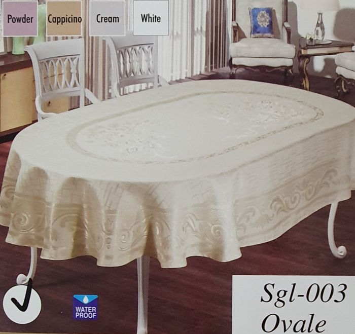 Скатертина Sagol тефлон 160x260 ovale Sgl-003 Cream