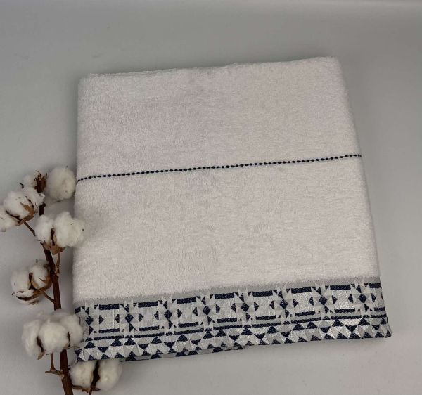 Рушник 70х140 White/Dark Blue ornament
