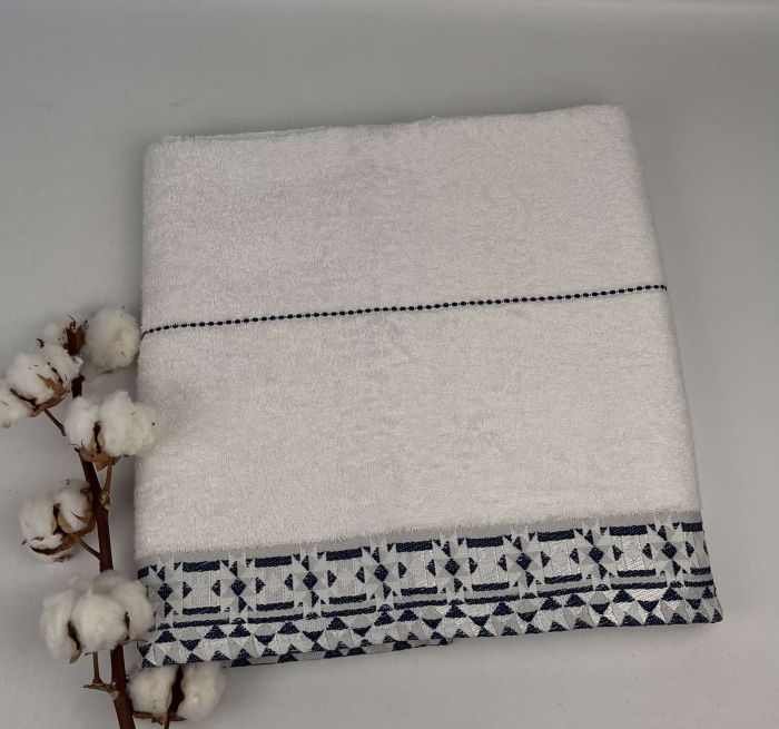 Рушник 70х140 White/Dark Blue ornament