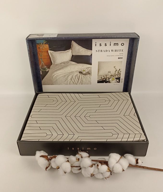 Постільна білизна Issimo Home сатин 160х220 STRADA WHITE