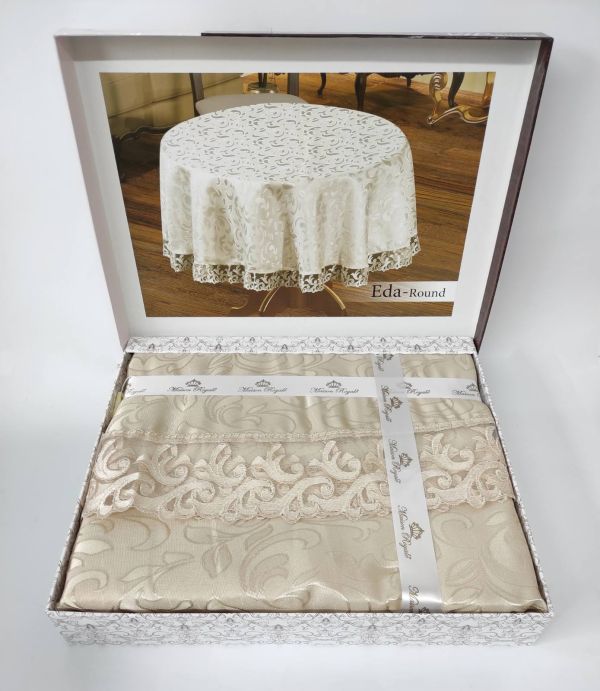 Скатертина Maison Royale 160 круг Eda Cappucino