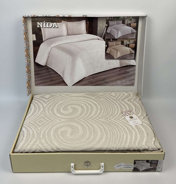 Покривало Moda Box 240х260 з наволочками Nida Krem