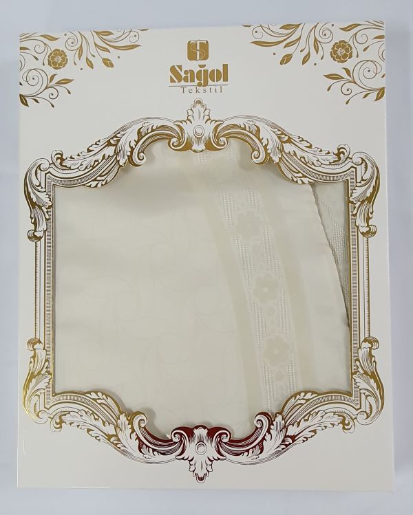 Скатертина Sagol тефлон 140х180 ovale St-052 Cream в коробці *