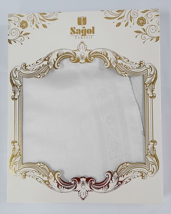 Скатертина Sagol тефлон 160x260 ovale St-052 White в коробці *
