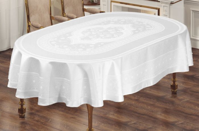 Скатертина Sagol тефлон 160x300 ovale St-052 White в коробці *