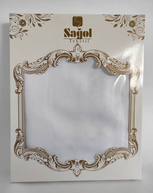 Скатертина Sagol тефлон 160x260 St-052 White в коробці *