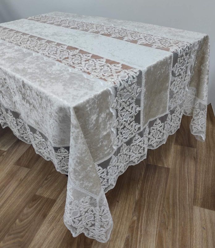 Скатертина Велюр Acme Tekstil 160x220 Charment Capiccino PVS