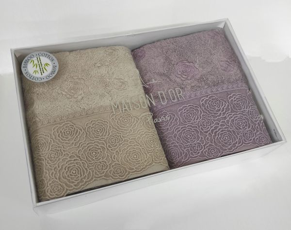 Рушники Maison D'or 2шт Roesia Estee Beige Lilac