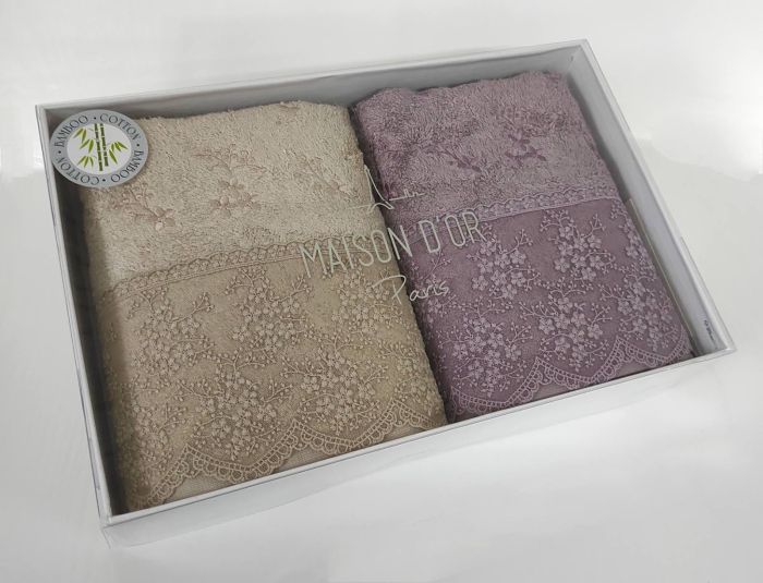 Рушники Maison D'or 2шт J.Simone Beige Lilac