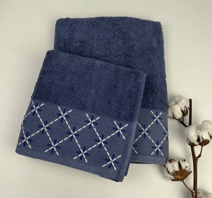 Набір рушників Altinbasak 2 шт Vip Mila Синій