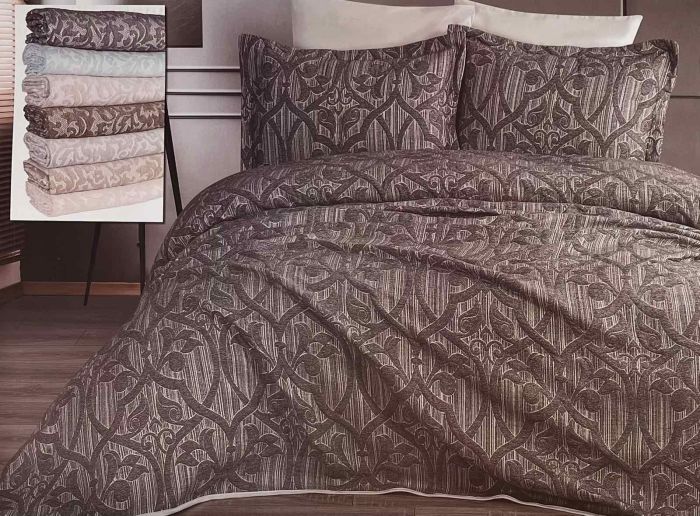 Покривало Moda Box 240х260 з наволочками Aycan Cappucino