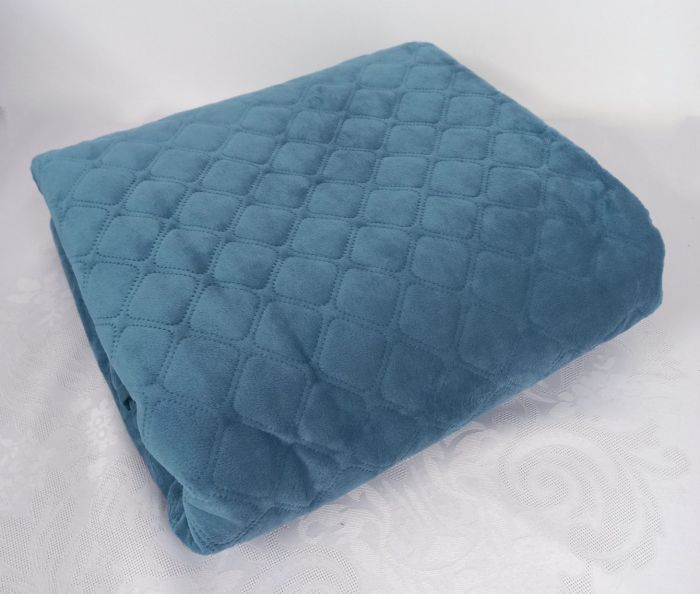 Покривало  ТЕП "ВЕЛЮР" 220*240  Blue  Ромб круглий
